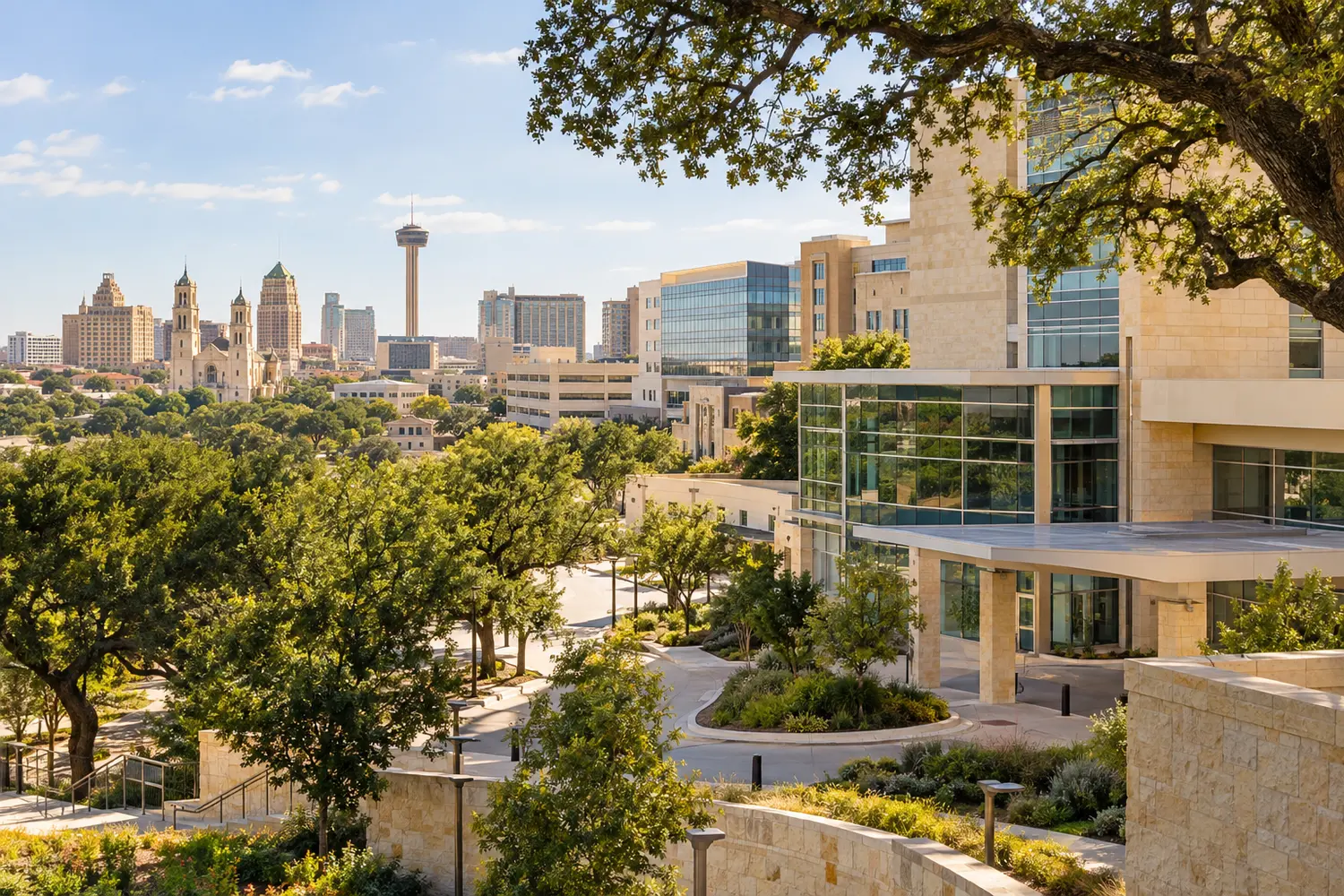 San Antonio city and medical district setting